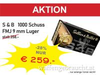 Sellier & Bellot 9mm Luger FMJ 115grs / 1000 Schuss * TOP ANGEBOT statt 358.- €