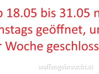 Von 18.05 bis 31.05 nur am Samstag geöffnet, unter der Woche geschlossen!!