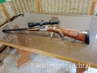 Josef Just Ferlach Hahnkipplaufbüchse im Kaliber .222Rem mit Bauer 4-14x44, Absehen 4 und Leuchtpunkt 