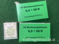 Munition und Hülsen Kaliber 6,5x58R