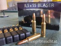 Verkauft  ! Patronen Blaser 8,5x55 Norma Softpoint 13,6g/210gr