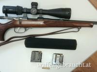 CZ 527 LUXUS Repetierbüchse mit dem Meopta 4,5-27x50 mit Leuchtpunkt & Ballistikturm und Schalldämpfer