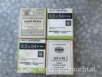 40 Stk. 6,5x54 Mannlicher Schönauer Patronen teilweise Original verschlossen 