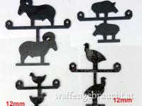 Stahlziele / Pendelziele für Kleinkaliber Gewehr Metallic Silhouette Smallbore Rifle Sighter Targets