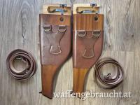 Mauser C96 Broomhandle M712 Schnellfeuer Anschlagkasten mit Belederung Repro