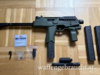 B&T MP9 A3 GBB von KWA – mit 3 Magazinen & Explosionszeichnung – guter Zustand