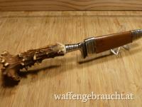 Knicker/Nicker/Hirschfänger/Dolch - Geweihgriff mit Einlage / selten große Rose