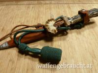 Hirschfänger/Dolch/Ehrendolch - Portepee/grün und Klingengravur Hirsch NEU/Sammlung