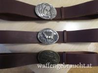 Ledergürtel mit Jagdmotivschnallen