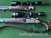 Michelitsch Bockdoppelbüchse Kal. 9,3x74R mit Wechsellauf 7x65R und 16/70 