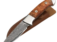 Messer Parforce Damast/Wurzelholz